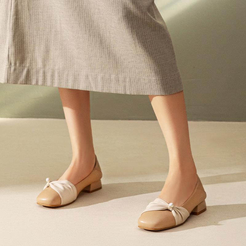 Ogu Shideng Single Shoes Women's Autumn 2025 New Retro Simple Korean Gentle Lady Style Fashion Light Mouth Shoes