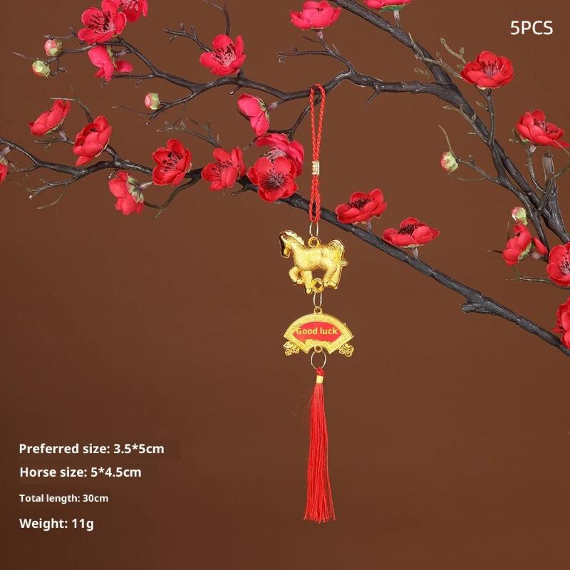 2026 Rok koně Nástěnný závěsný lucernový ozdobný přívěsek Čínský rok Šťastná dekorace Doplňky Otevírání domu Malý přívěsek Gi