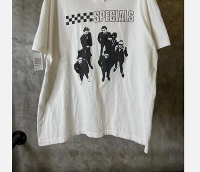 Maglietta Bianca in Cotone Vintage The Specials Band Uomo Donna S-5XL
