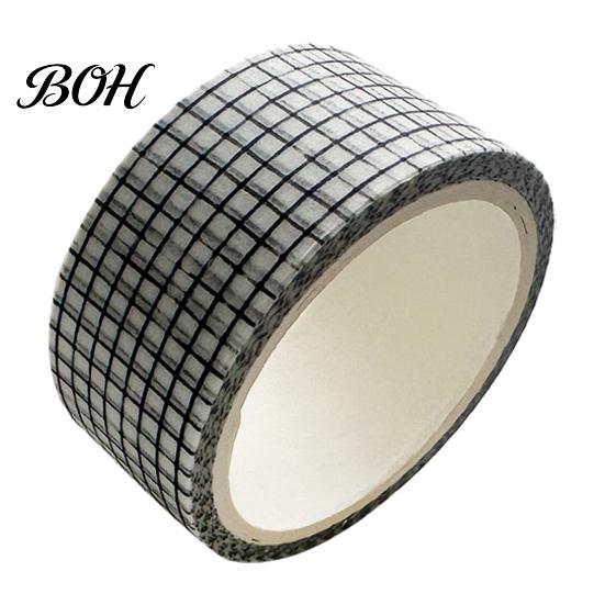 Black And White Plaid Tape Grid Washi Tape, Pattern Decorative Masking Hand-tearable for Arts, DIY Crafts, Journals, Planners, Scrapbooking,