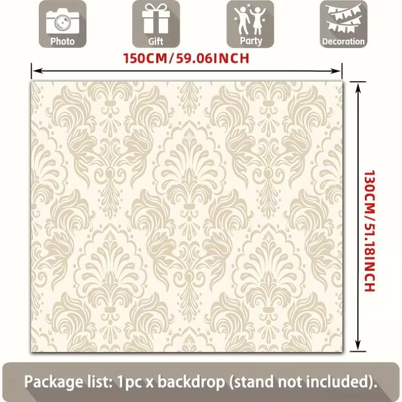 2D Elegant Damask Pattern Backdrop Neutral Home Photography Background