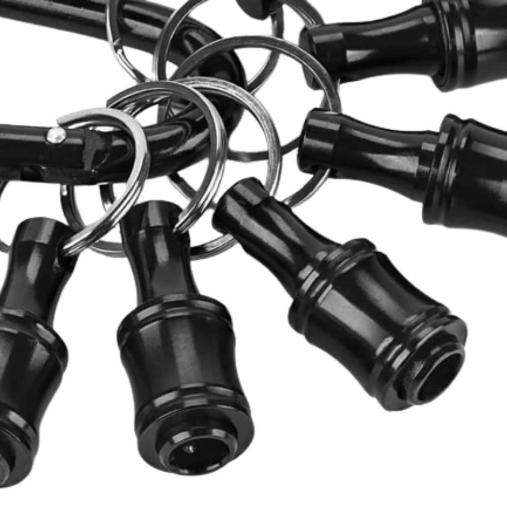 

Daitatsu 6-Piece Bit Holder Socket Adapter Set, 1/4-Inch Hex Bit, Keychain Style, Portable Storage, Solid Black