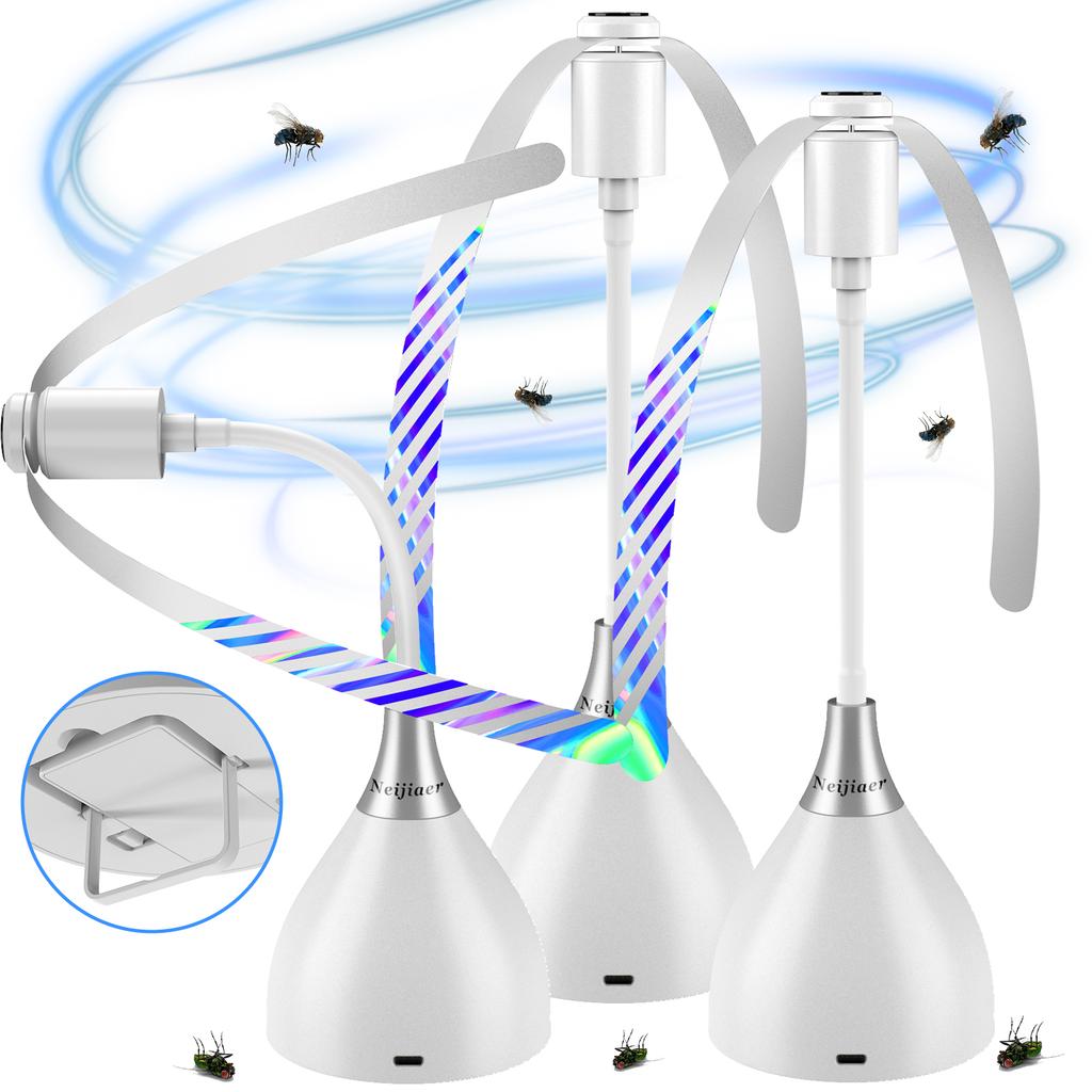 Fly Fans for Tables, Fly Repellent Fan with Soft Blades, USB or Batteries Powered, Soundless and Portable, for Picnic BBQ Party