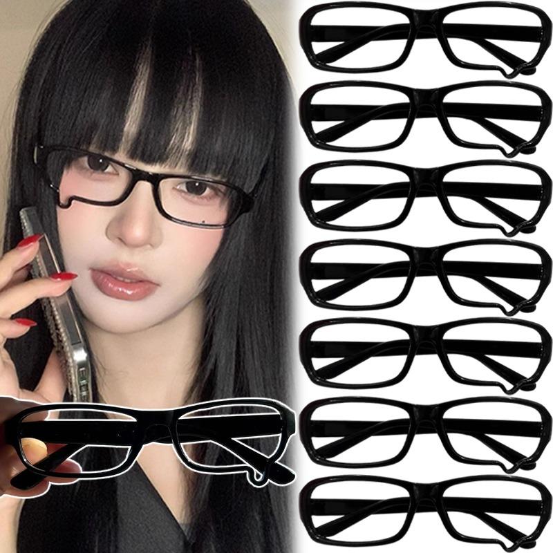 1/2pcs Y2K Anime Crying Dripping Tears Glasses Unisex Black Eyeglass Frame Retro Kawaii Fashion Halloween Cosplay Accessories