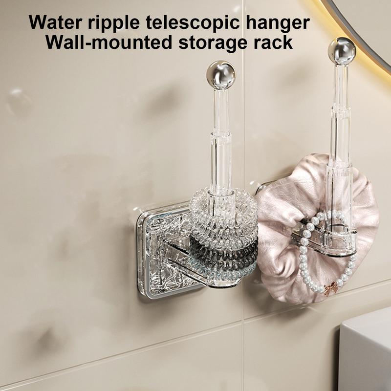 Wall Mounted Storage Rack Retractable Coat Towel Rack Toilet Paper Holder Hanger Multi-Purpose Jacket L-Shaped Telescopic Design