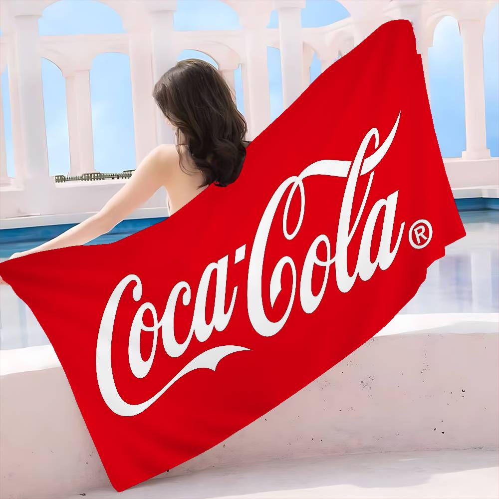 C-Coca-Colas Mikrofaser Bedrucktes Strandtuch Bergsteigen Yoga Strand Schwimmen Laufen Saugfähiges Weiches Handtuch