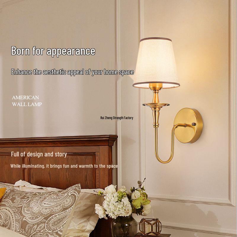 Antique Bronze Wall Light: European-Style Single Head for Bedroom, Living Room, Corridor.