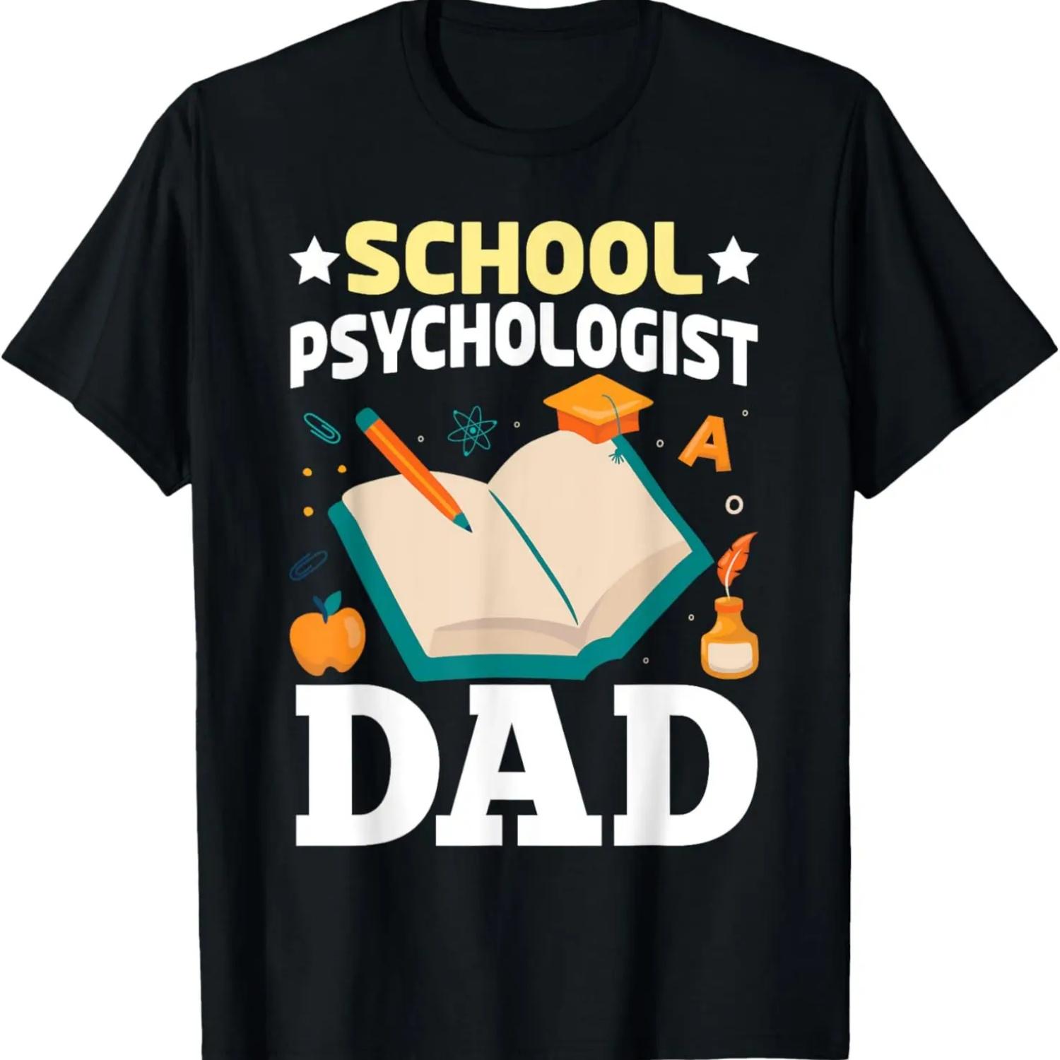 

Папа школьный психолог Забавная психология Признательность Графическая футболка XXXXXL чёрный