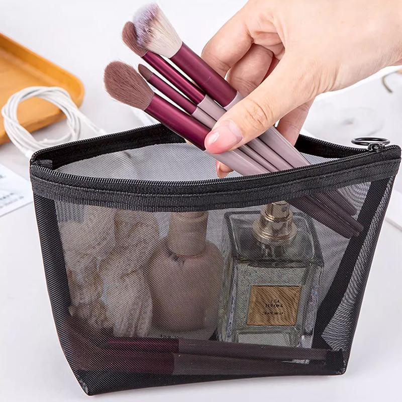 Mesh Cosmetic Bag Convenient Storage Bag Large Capacity Portable Travel Bag