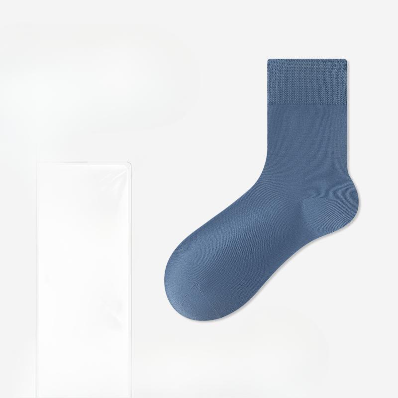 Men's Spring and Autumn Business Pure Color Cotton Deodorant Sweat Absorption Breathable Boneless Tube Socks