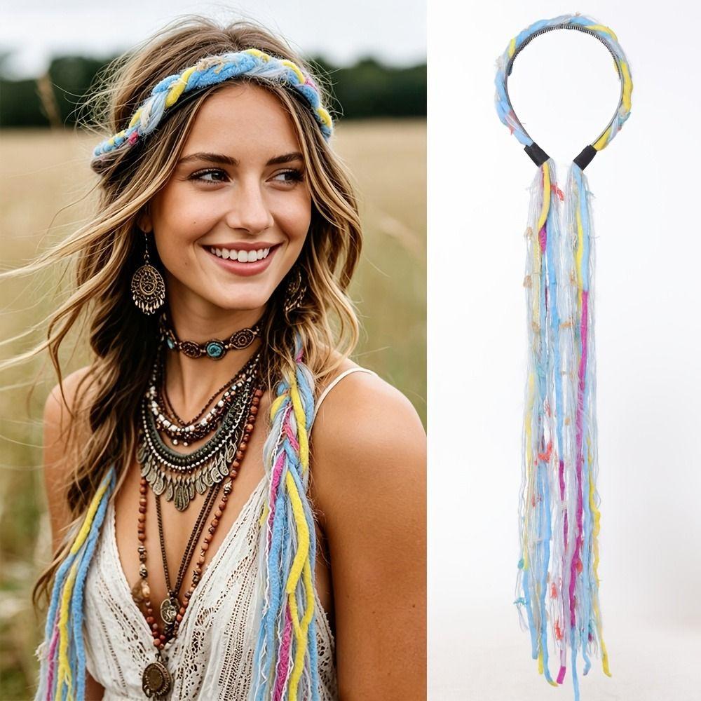 with Pendant Vintage Hair Hoop Elegant Headwear Boho Colored Rope Headband Daily Wear
