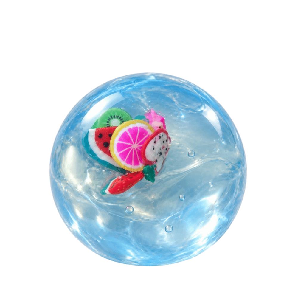 Round Fruit Fidget Squishy Toy Crunch Sound TPR Fidget Toy Desktop Gift