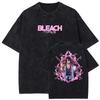 Bleach Washed T-shirt Personality Clothes New Model Anime T-shirt Plus Size Unisex Comfortable Washed Retro Couples High Quality