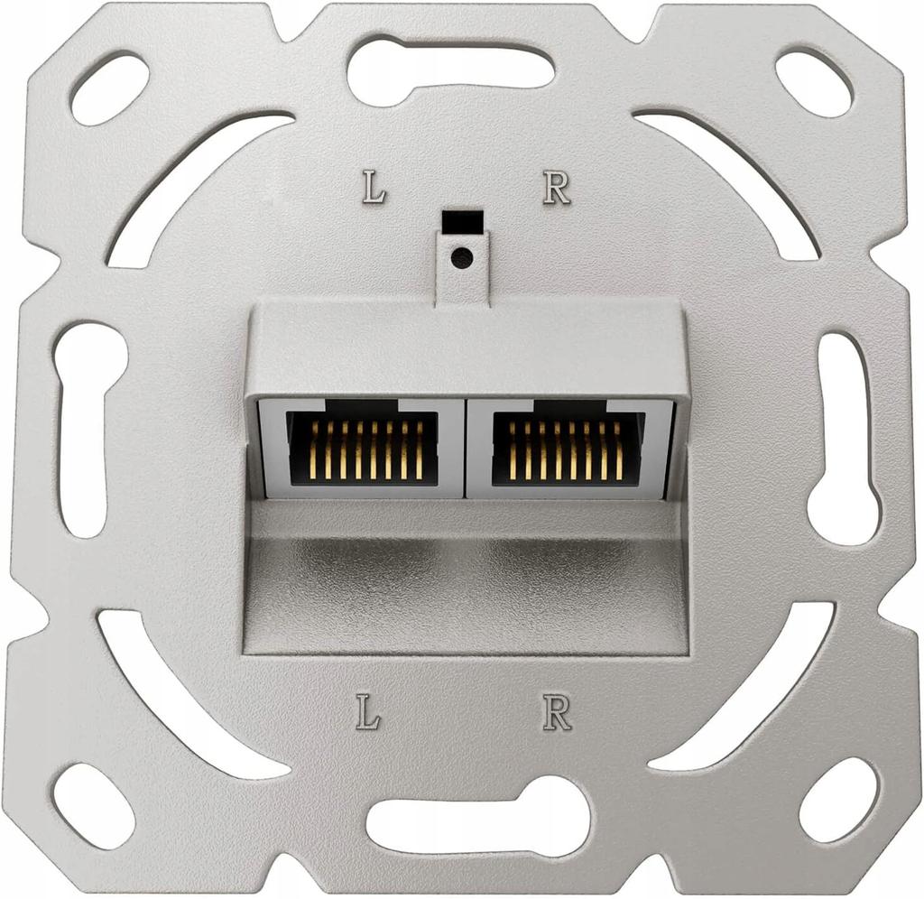 RJ45 LogiLink Cat.6 UP network socket, shielded PoE++, horizontal, flush-mounted