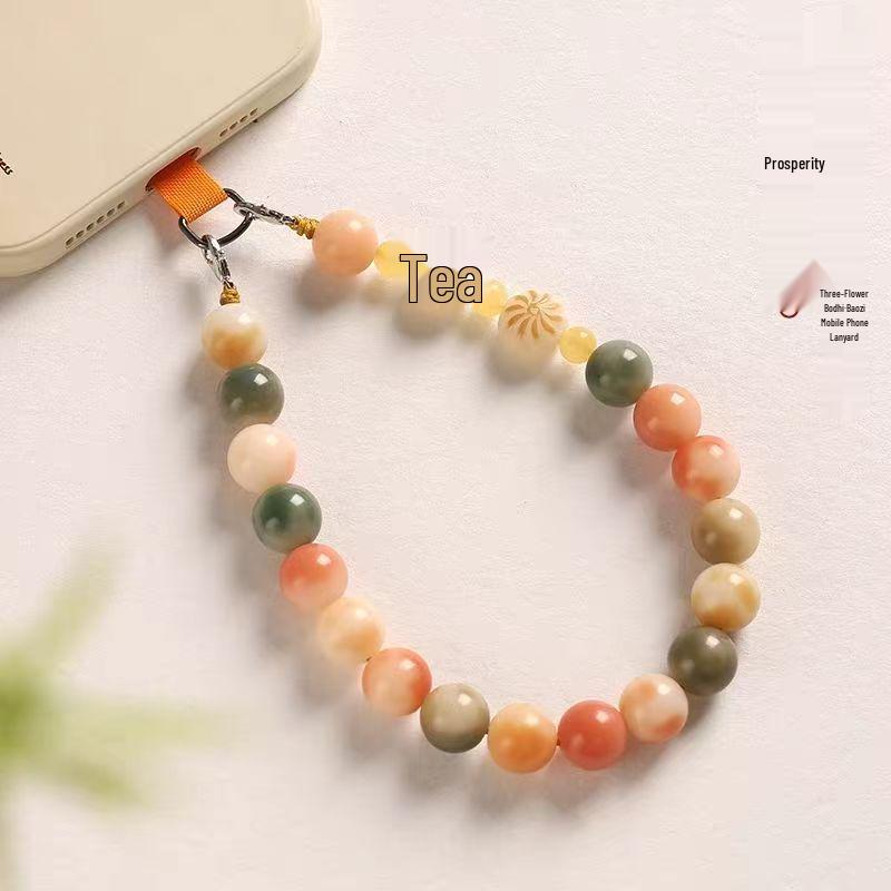 Șnur elegant cu mărgele Bodhi pentru telefon pentru femei – Stil de încheietură și ornament cu clips pentru spate
