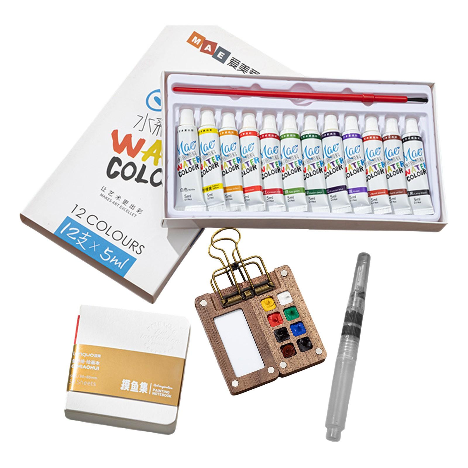 

Small Watercolor Paint Set With Picture Book, With Paint For Beginners, One Size
