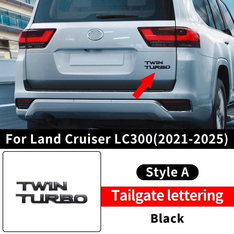 For 2025 Toyota Land Cruiser 300 Exterior Car Decoration Accessories LC300 Twin Turbo vxr Letter Sticker Tailgate emblem Tuning YU6