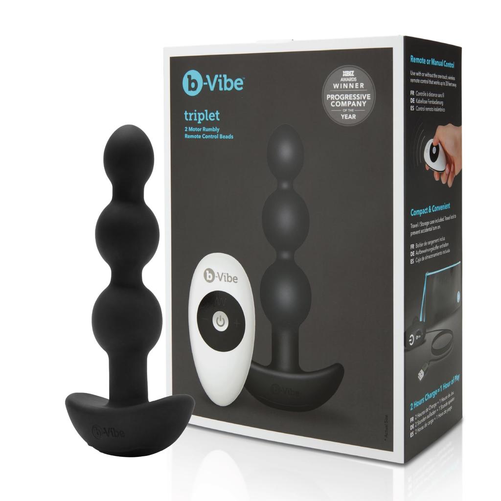 B Vibe TRIPLET ANAL BEADS BLACK Triplet Anal Beads Black