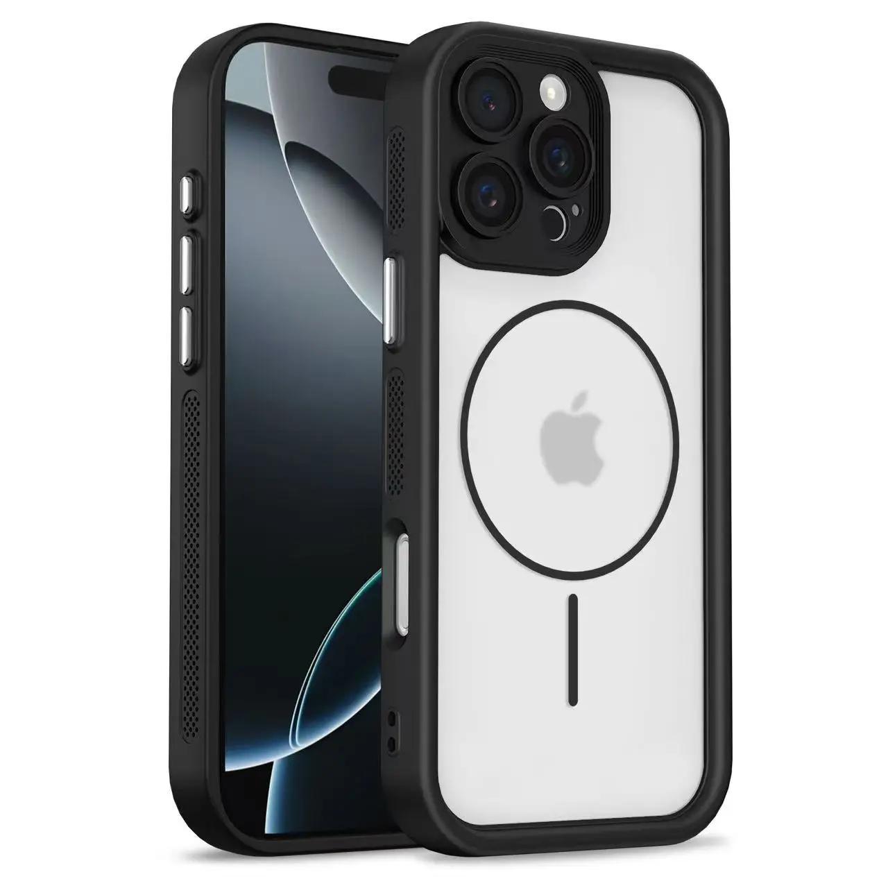 

Shockproof Funda For Magsafe Heat Dissipation Case For For Iphone 17 Air 16 11 12 13 15 Plus 14 Pro Max Magnetic Bumper Cover For iPhone 12