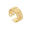 Women's Hollowed-out Non-fading Open Ring Women's Niche Design Simple Stainless Steel Plain Ring Couple Ring