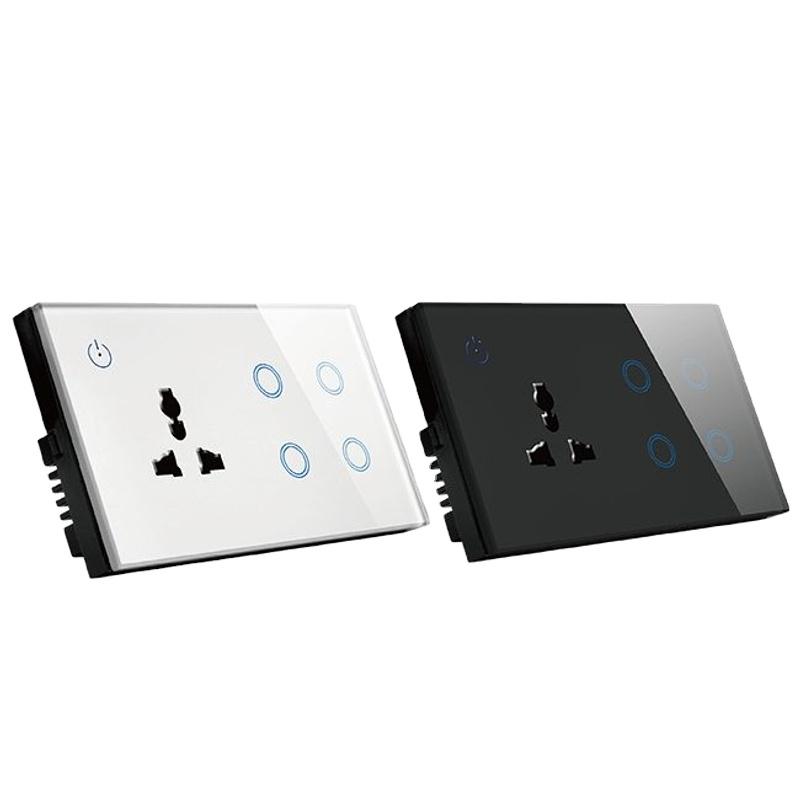 2025 Newest Smart Universal Double Wall Socket Support ZIGBEE WIFI Intelligent Outlet with Alexa Voice and Smart Life APP