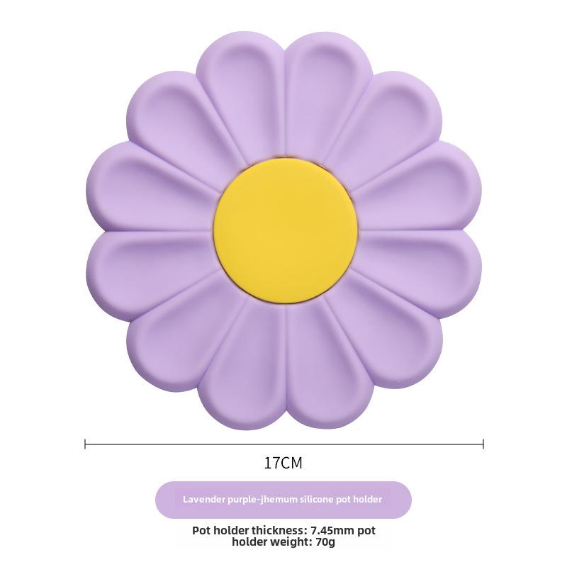 Daisy Flower Shape Cup Coaster Silicone Slip Insulation Pad Cup Mat Hot Drink Holder Mug Stand Home Table Decorations Kitchen Accessory