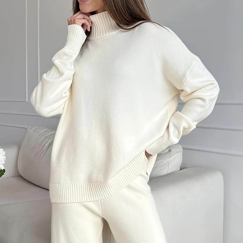 Women's  Winter Sweat  Oversized Turtleneck Sweater ,  Cozy Casual To Formal Formal Wear, White Sweater  Relaxed Fit for Lay