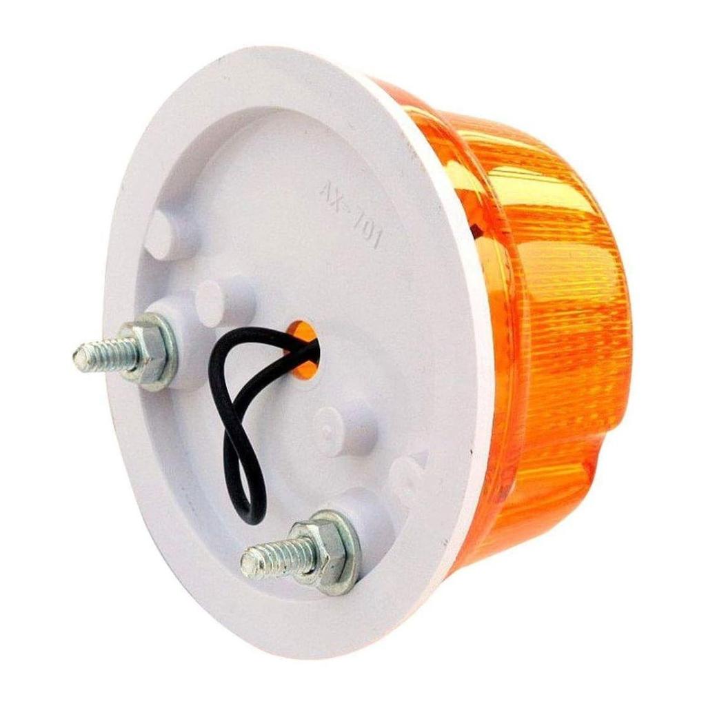 2-Pack Universal Round Amber LED Tail & Indicator Lights | 24V Trailer Turn Signal Lamps for RV, Truck, Tractor, Hinomoto, Kubota, Iseki, Yanmar