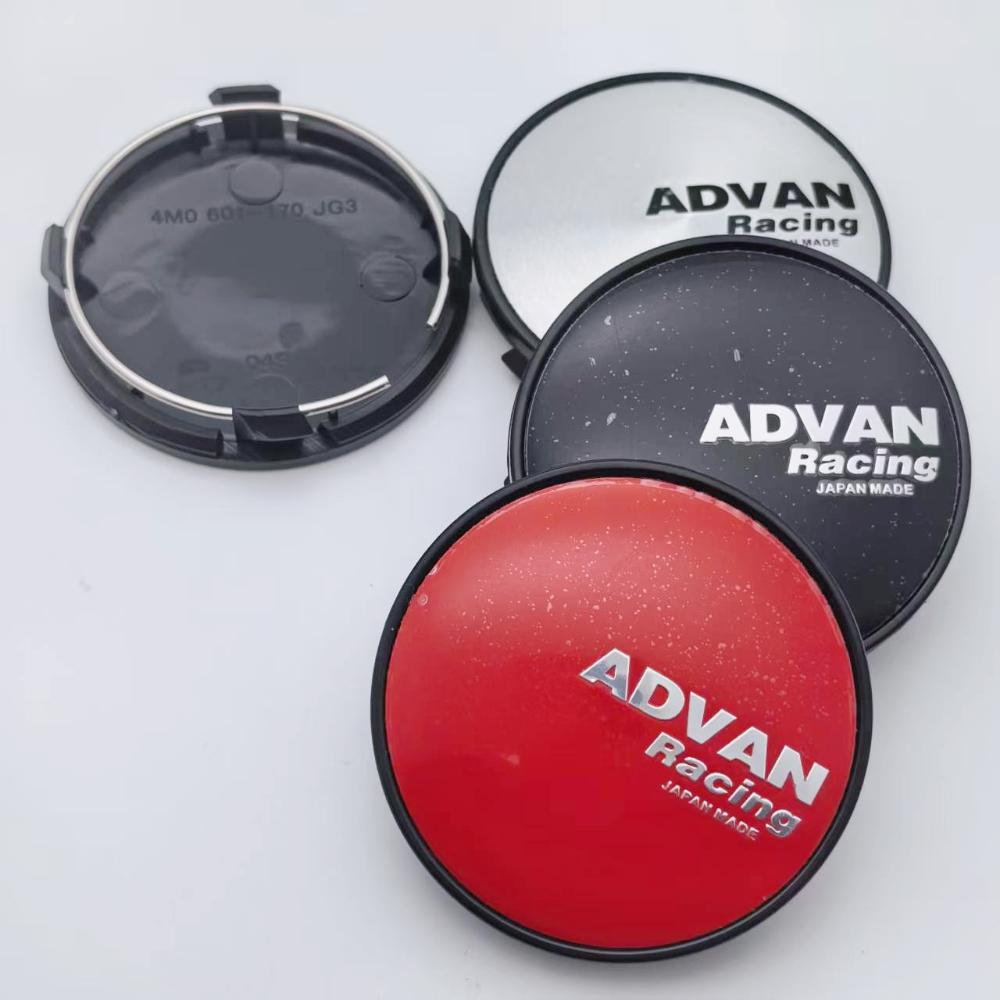 4pcs 61mm ADVAN Racing Logo Emblem Car Wheel Center Caps Wheel Hubcaps Rims Center Dust Cover Replace Car Styling Accessories