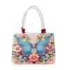 Ethnic Style Embroidery Canvas Bag Floral Embroidered Double Layered Lady Handbag Large Capacity Women Shoulder Bag Daily Use