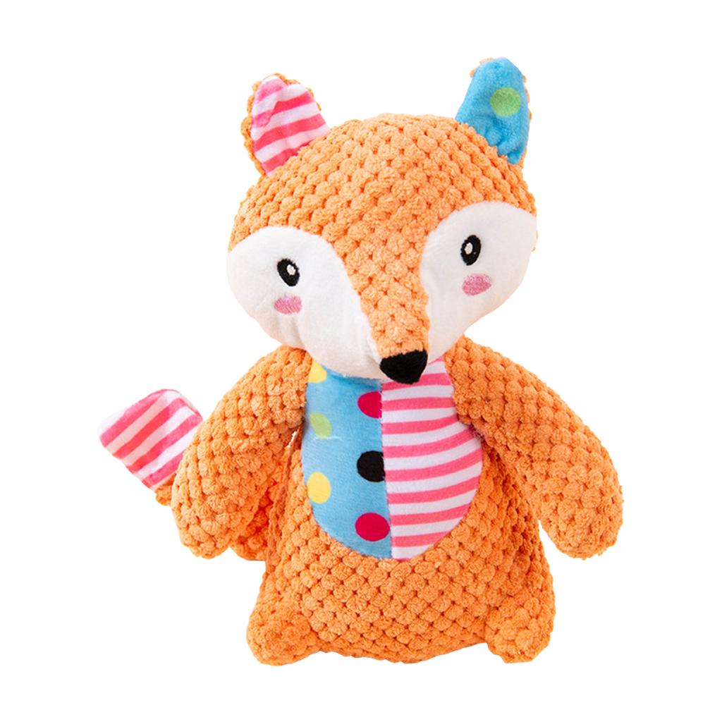 Durable Squeaky Dog Toy Fox Shaped Plush Puppy Chew Interactive Pet Gift for Small To Medium Dogs