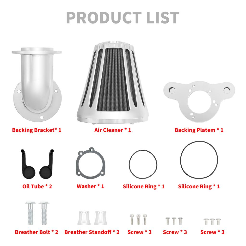 Motorcycle Air Cleaner Intake Air Filter System Kits For Harley Sportster XL 1200 883 2004-2022 Softail Dyna Touring 2000-2025