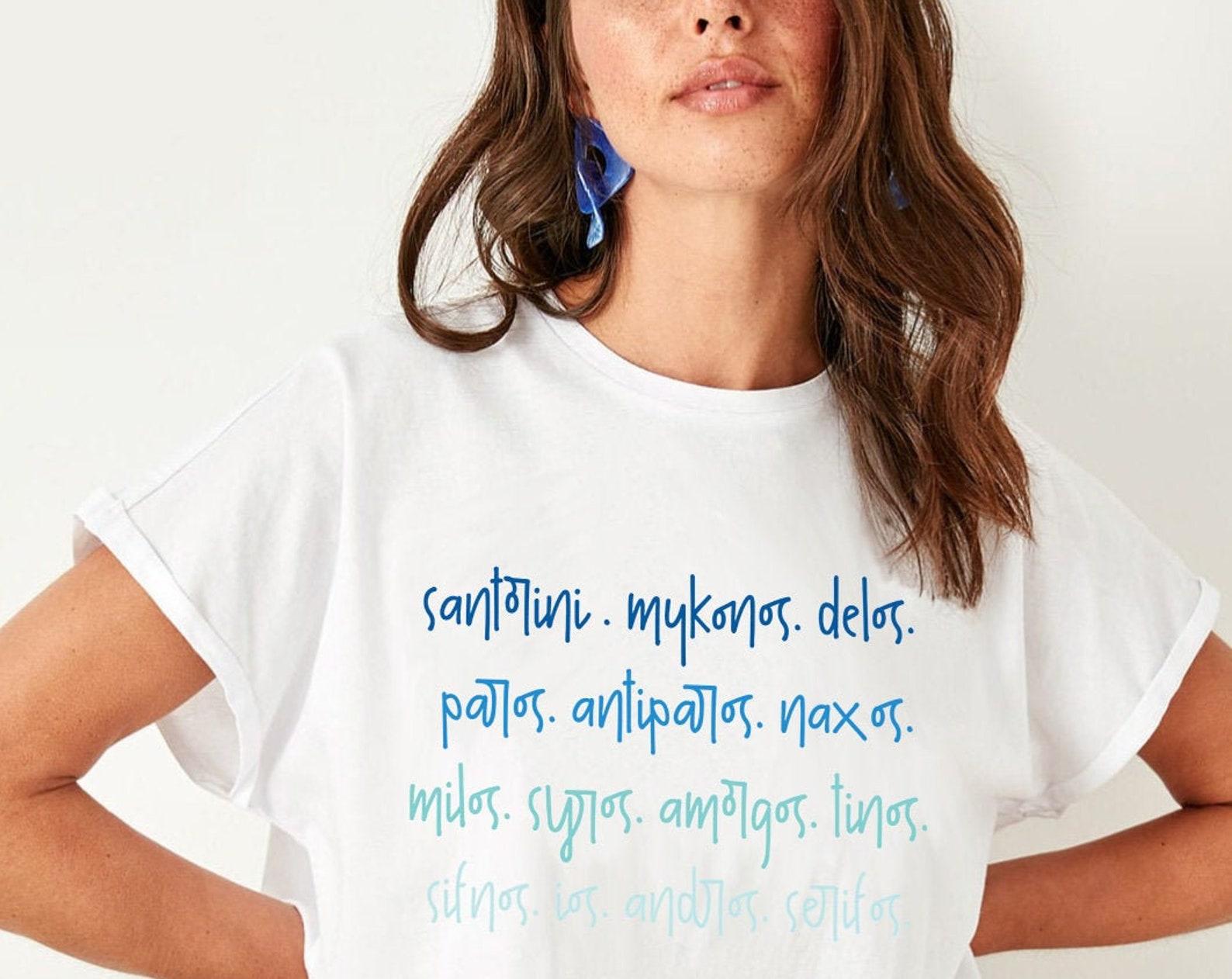 Greek Islands Shirt, Cyclades, Island Hopping, Santorini Shirt, Mykonos T Shirt, Greece Shirt, Greece Travel T-Shirt, Santorini Gift, UNISEX M