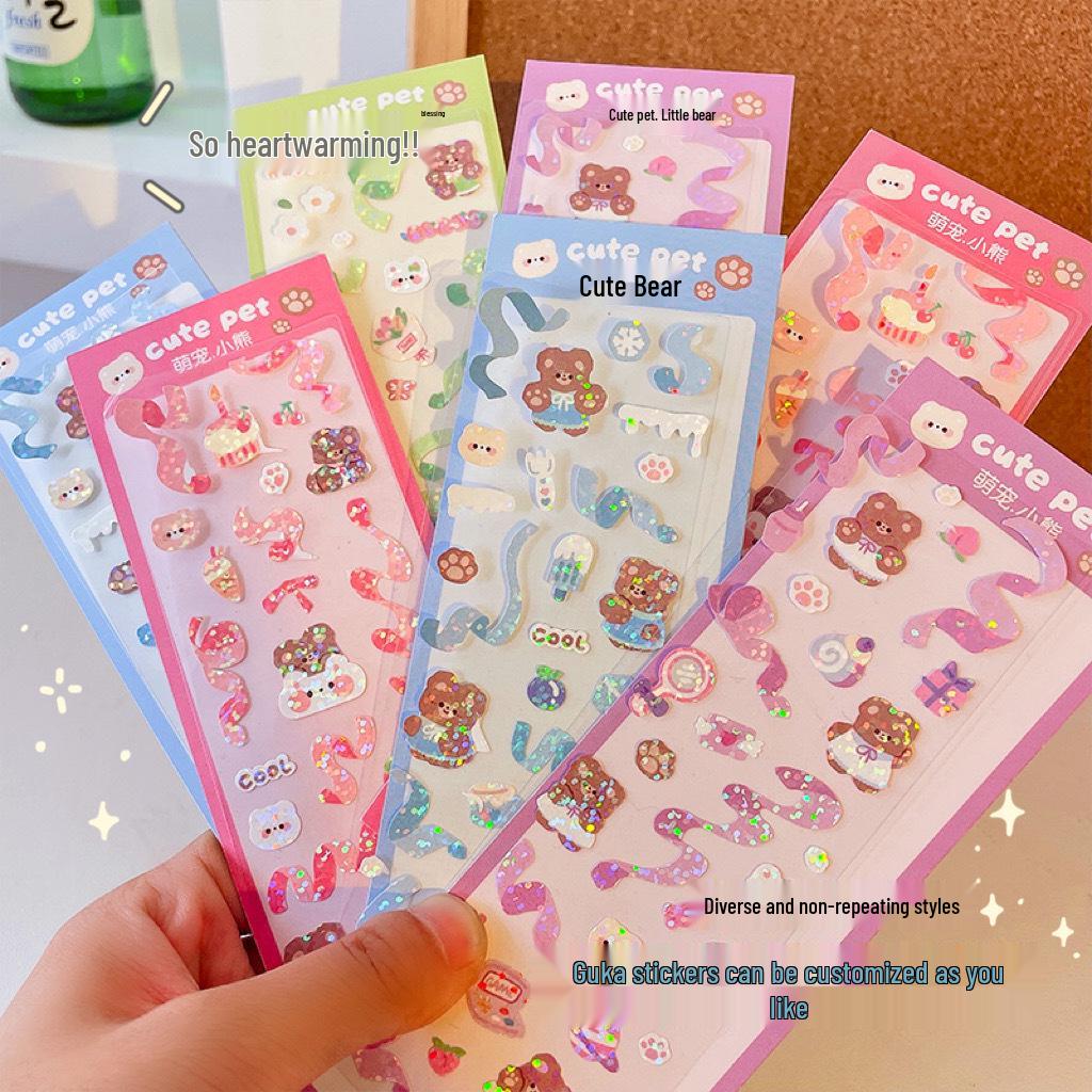 Korean Style Cartoon Laser Stickers for Journaling - Waterproof DIY Decoration