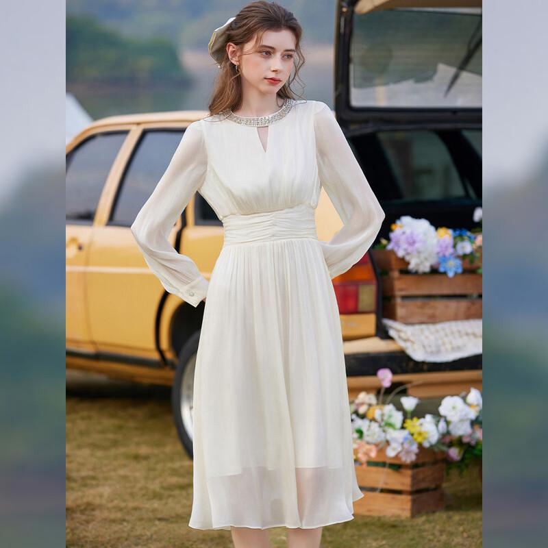 

Bailuyu Women s V-Neck Long-Sleeve Solid Maxi Dress L