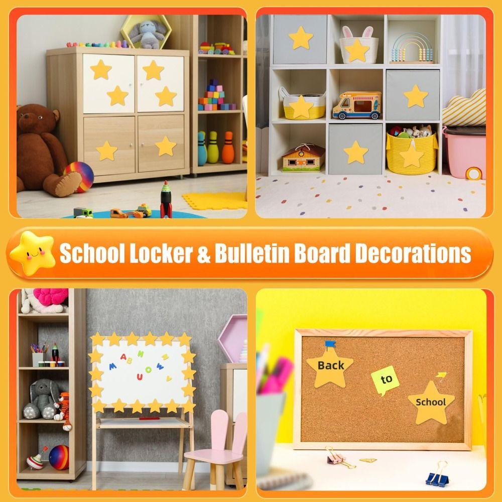 10Pcs New DIY Gold Star Cutouts 4 Inches Reusable Paper Star Cutouts Thicken Double Sided Paper Stars Classroom Decoration
