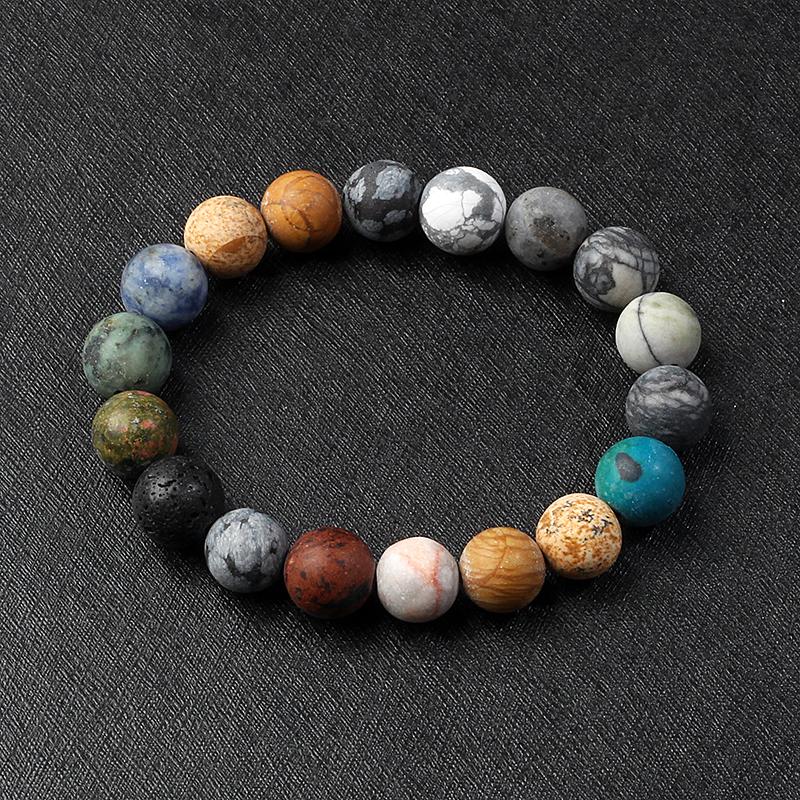 Universe Galaxy Eight Planets Bracelets Solar System Guardian Star Natural Stone Beads Bangles for Women Jewelry Drop Shipping