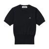 Vivienne WeStwood 1803002q Y001v N401 Bear Orb Logo Embroidery CaShmere Top Short Sleeve Women S Knit