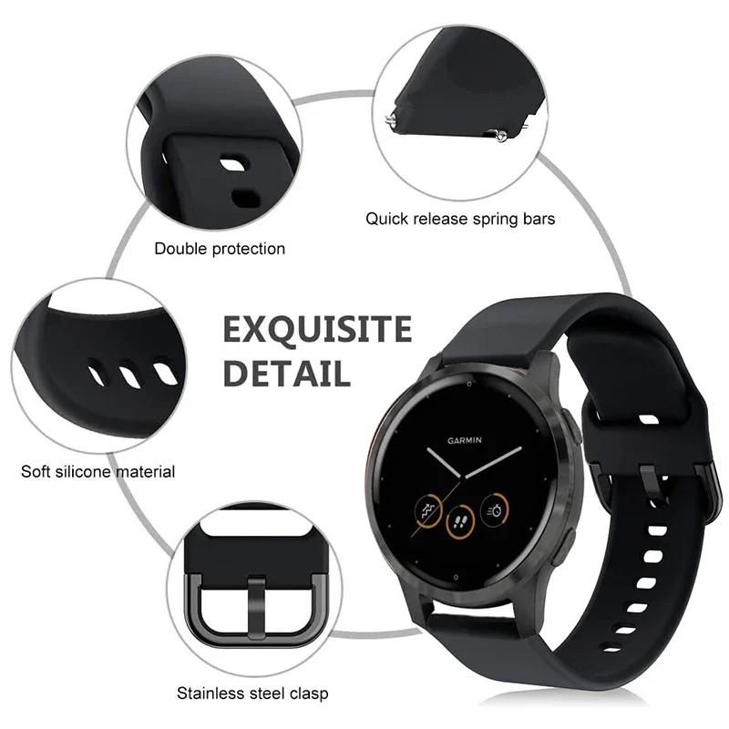 Suitable for Garmin Vivoactive 4S Venu 2S Replacement Band 18mm Replacement Silicone Wrist Strap Bracelet Band Soft and Durable