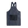 Stripe Stain-resistant Kitchen Apron with Pocket And Removable Hand Towel for Women Men Cross-back Restaurant Cooking Pinafore Breathable