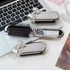 Sliver Bow Folding Air Cushion Comb with Mirror  Diamond Bling Rhinestone Cosmetic Travel Pocket Small Hair Brush Makeup Tools