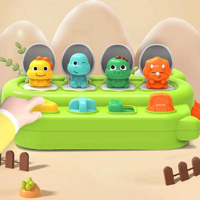 Children Interactive Pop Up Animals Toys Dinosaur Puzzle Montessori Hand-eye Coordination Educational Sensory Toys for Kids Game