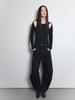 Visus Cotton Curved Pants_Black