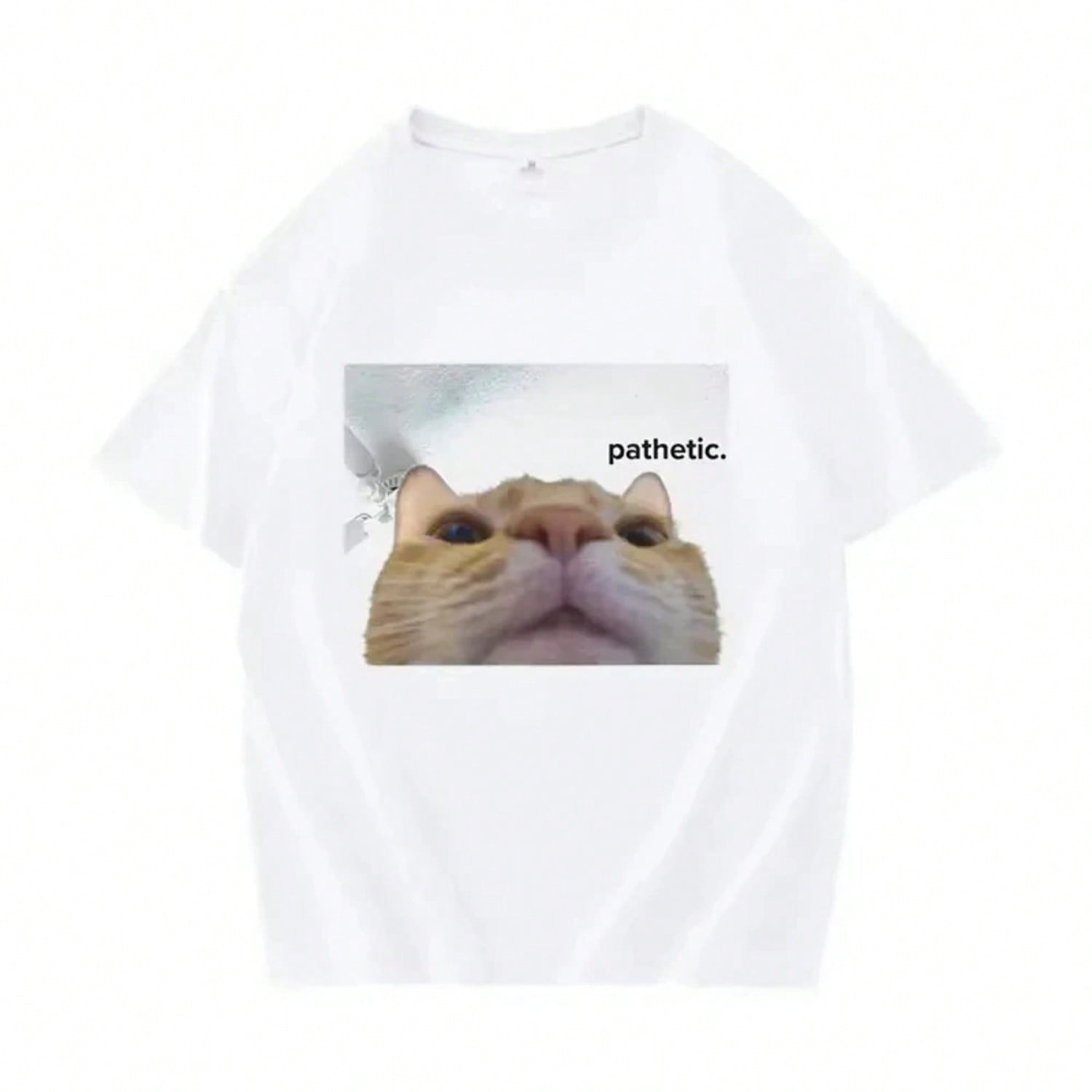 Funny Pathetic Cat Meme Graphic T Shirts unisex Wounisex Fashion Casual Short Sleeve T-Shirt Summer O-Neck Oversized Tees Sport Top S разноцветный