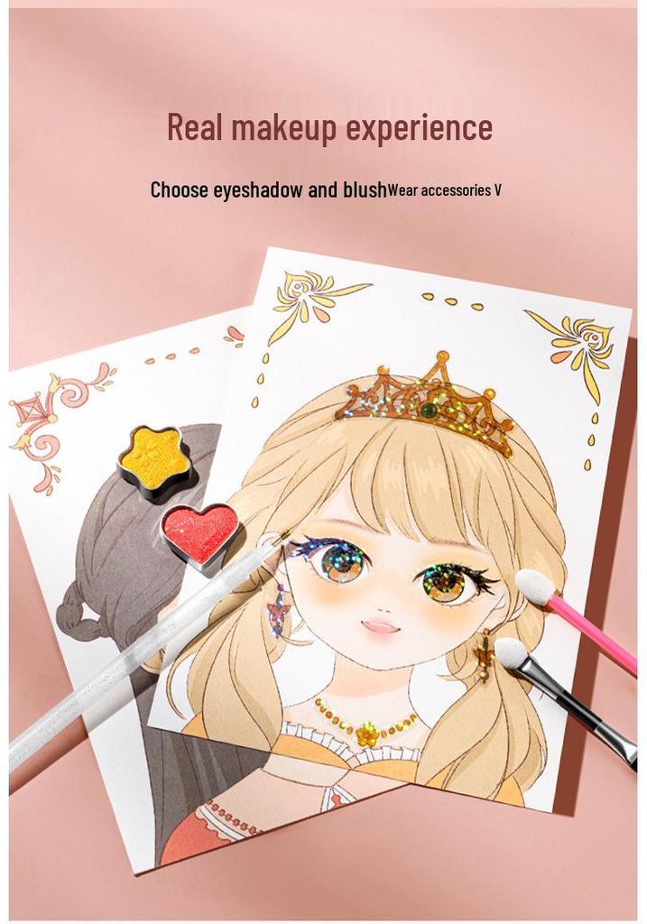 Princess Makeup Bag & Sticker Set - Cute DIY Dress-up Toy for Kids