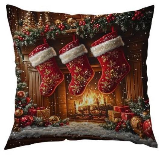 Neue Weihnachts-Kissenbezüge Wohnzimmer Bedruckte Dekokissenbezüge Nordische Weihnachts-Kissenbezüge