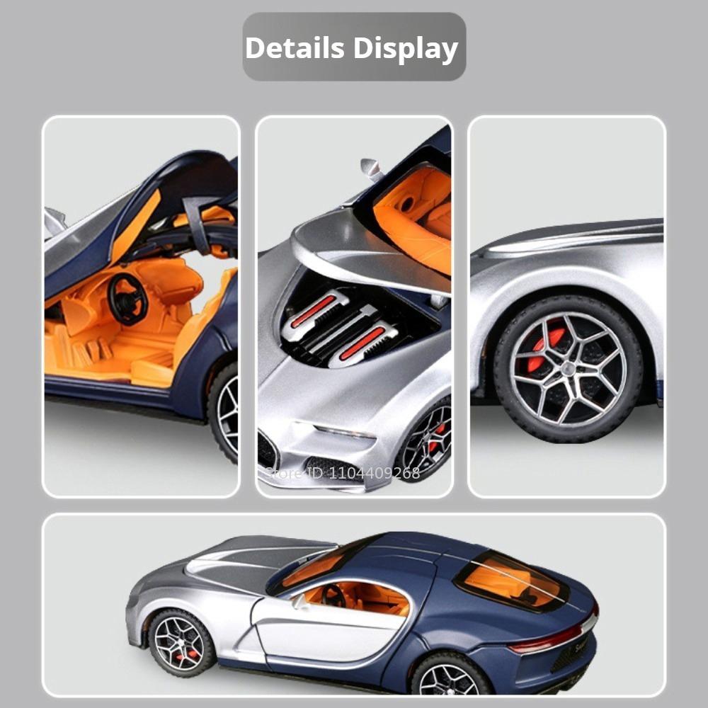 1:32 Scale Atlantic Tourbillon Car Model Toy Exquisite Interior Metal Body Rubber Tires Supercars Boys Home Decoration Gifts