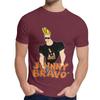Rundhals Johnny Bravo Brille Cartoon T-Shirt Grafikdruck Unisex Reines Baumwoll-T-Shirt Heiß