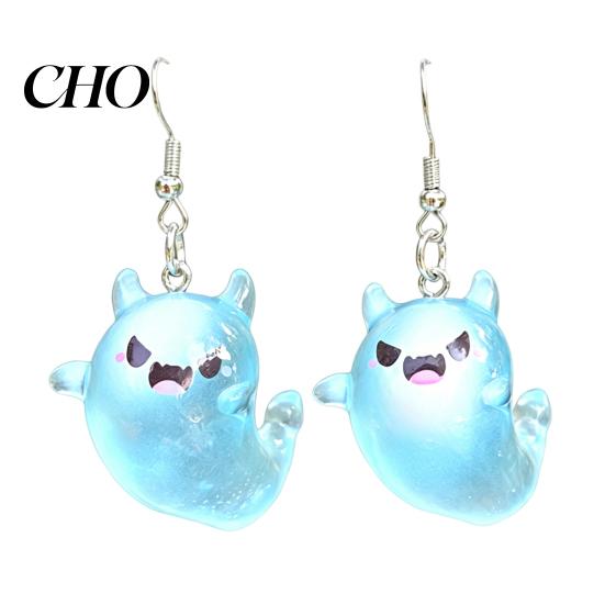 Eye-catching Earrings Ghost Glow-in-the-Dark Pendant for Women Decor, Fun Unique Lightweight Jewelry Cute Earrings, Necklace Halloween Cartoon