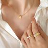 Korean High Neck Minimalist Titanium Necklace with Water Drop Pendant